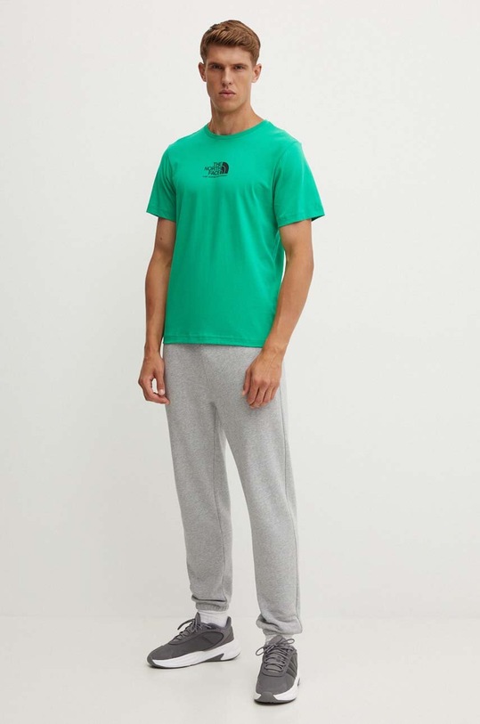 The North Face t-shirt bawełniany M S/S Fine Alpine Equipment Tee 3 NF0A87U3PO81 zielony SS24