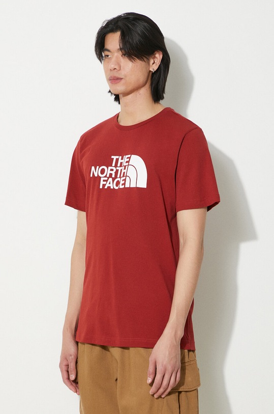 The North Face tricou din bumbac M S/S Easy Tee burgundia NF0A87N5POJ1