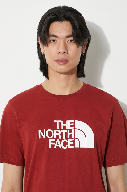The North Face tricou din bumbac M S/S Easy Tee NF0A87N5POJ1 burgundia