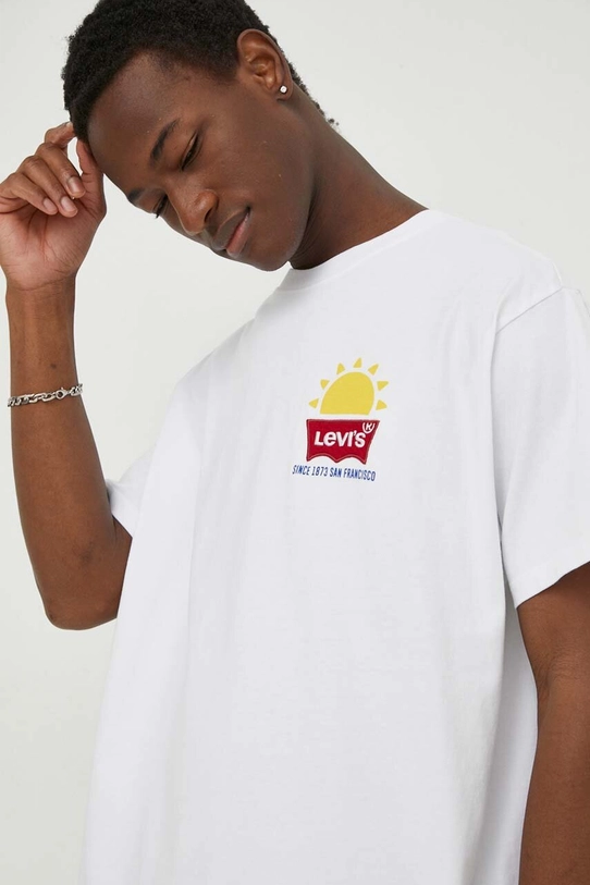 Levi's tricou din bumbac imprimeu alb 0008C