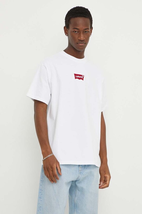 Bavlnené tričko Levi's 0008C biela SS25