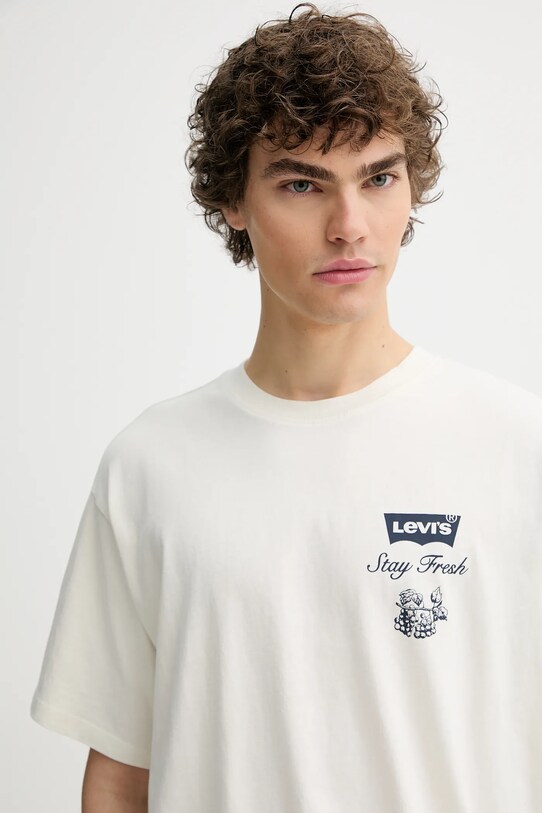 Levi's tricou din bumbac bej 0008C