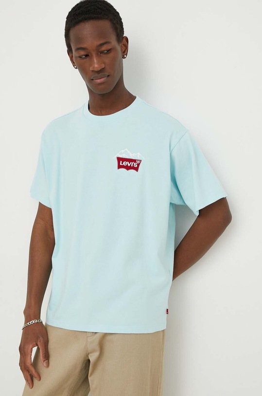 Levi's t-shirt bawełniany turkusowy 0008C