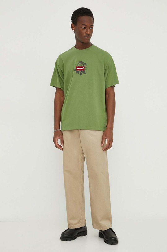 Levi's t-shirt bawełniany 0008C zielony SS25