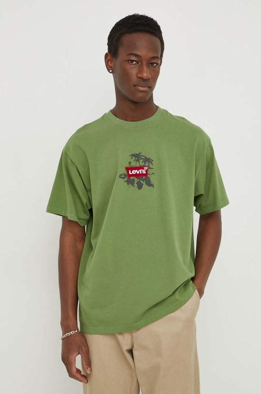 Levi's t-shirt bawełniany zielony 0008C