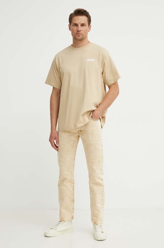 Levi's tricou din bumbac bej 0008C