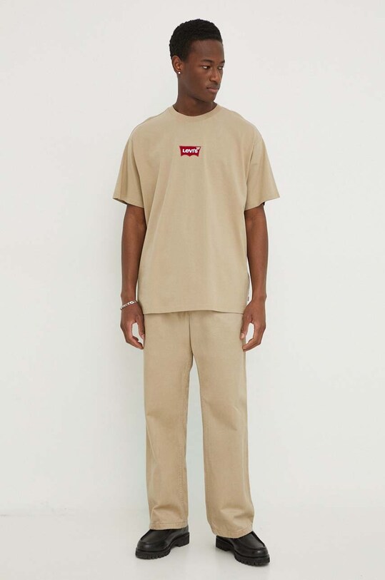 Bavlnené tričko Levi's 0008C béžová SS25
