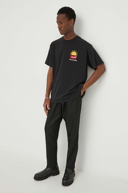 Bavlnené tričko Levi's 0008C čierna SS25
