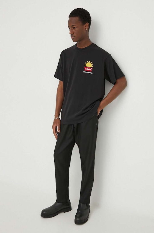 Levi's tricou din bumbac 0008C negru SS25
