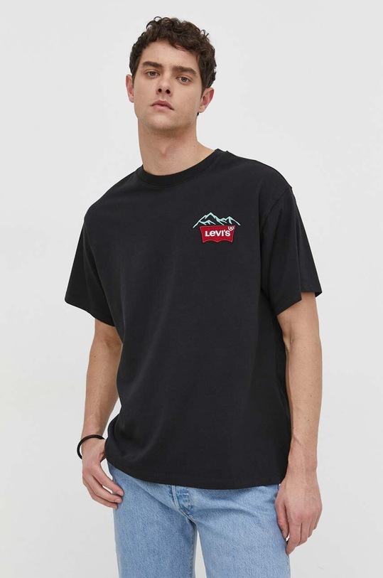 Levi's t-shirt bawełniany czarny 0008C