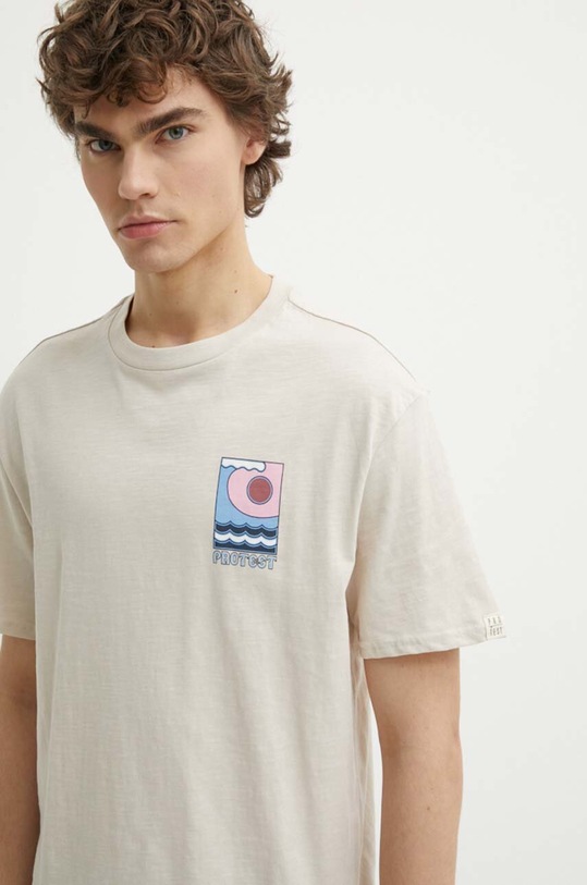 Protest t-shirt bawełniany Prtrudge beżowy 1711743