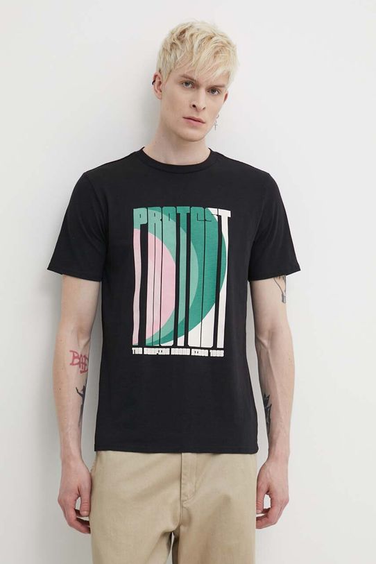 Bavlnené tričko Protest Prtlyng potlač čierna 1712343