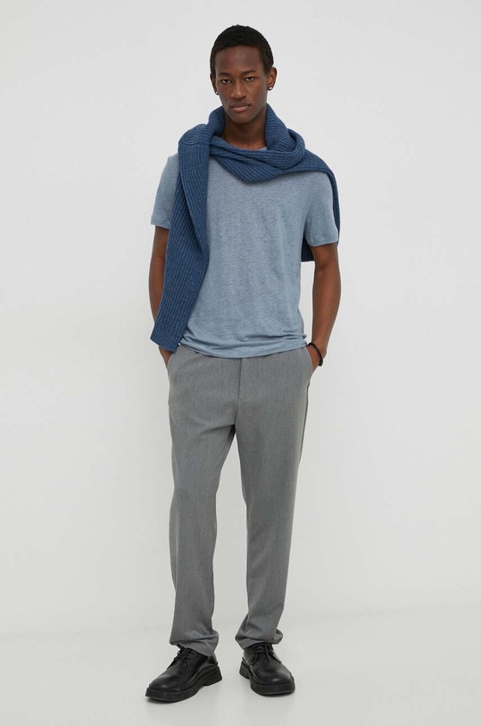 Bruuns Bazaar vászon póló BBM2266N kék SS24