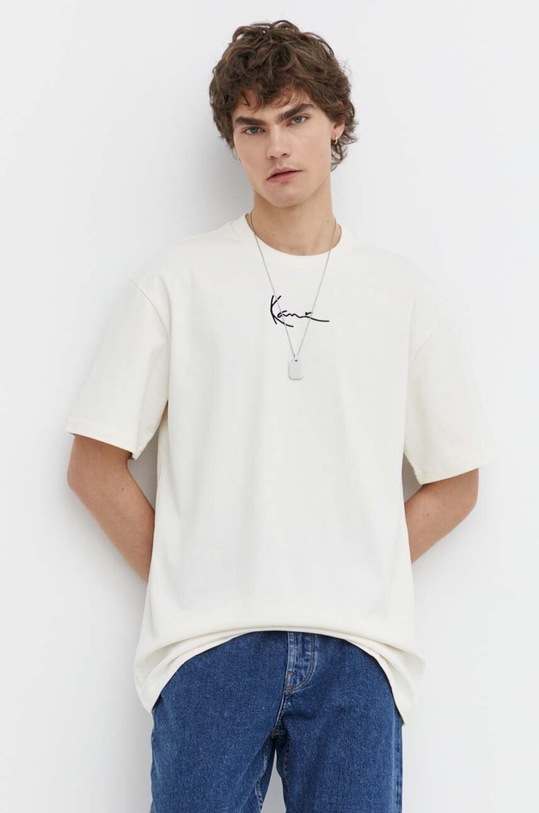 Karl Kani t-shirt bawełniany 6069085 beżowy SS24