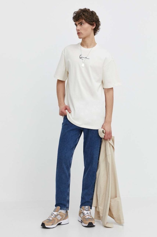 Odzież Karl Kani t-shirt bawełniany 6069085 beżowy