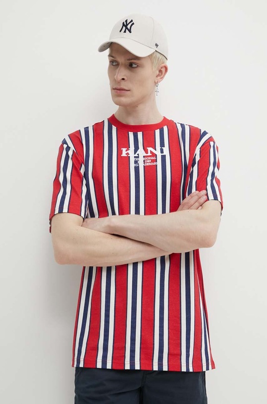Karl Kani t-shirt bawełniany wzorzyste czerwony 6069093