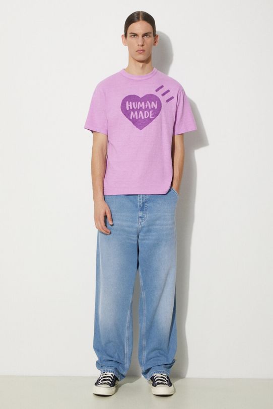 Pamučna majica Human Made Color HM27CS006 ljubičasta SS24