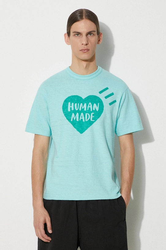 Хлопковая футболка Human Made Color печать зелёный HM27CS006