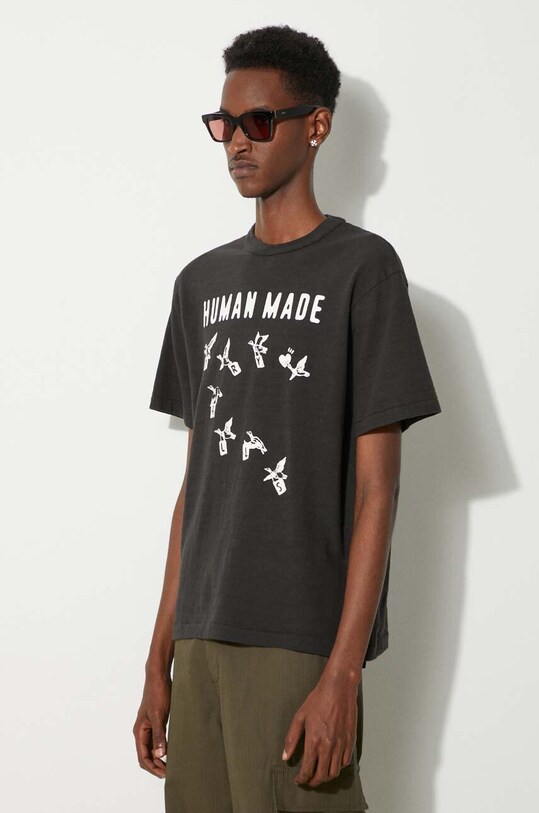 Хлопковая футболка Human Made Graphic чёрный HM27TE017