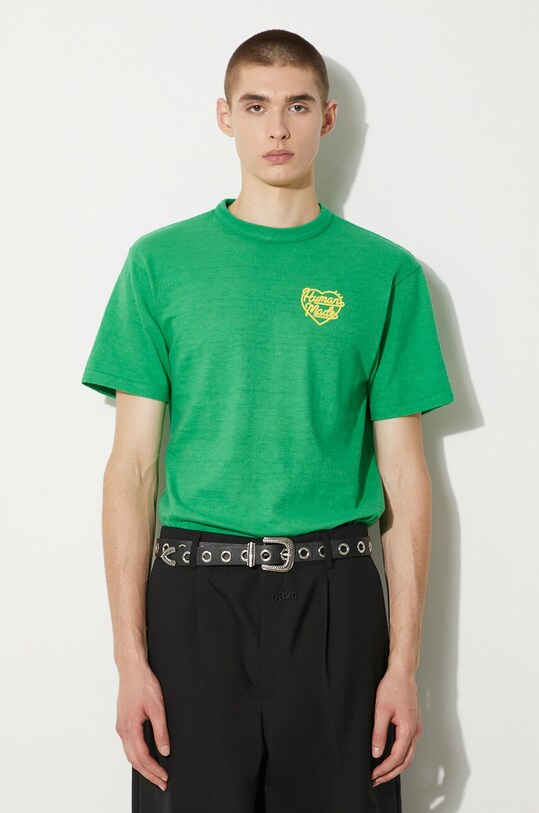 Одежда Хлопковая футболка Human Made Color HM27CS007 зелёный