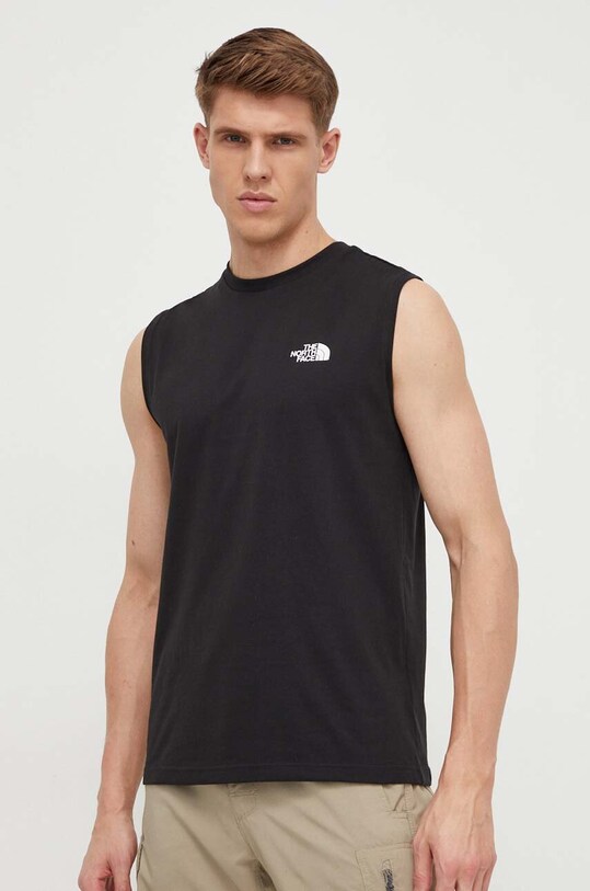 The North Face tricou melanj negru NF0A87R3JK31