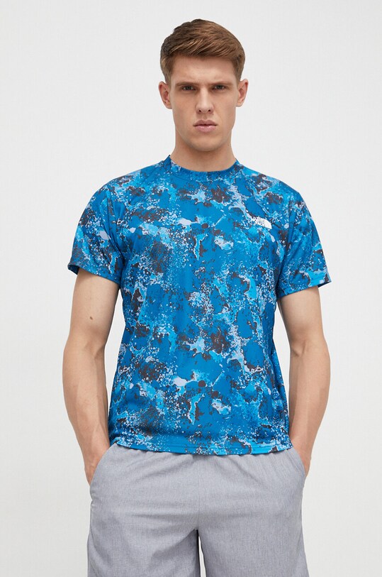 The North Face t-shirt sportowy Reaxion Amp Crew niebieski NF0A8874WKI1