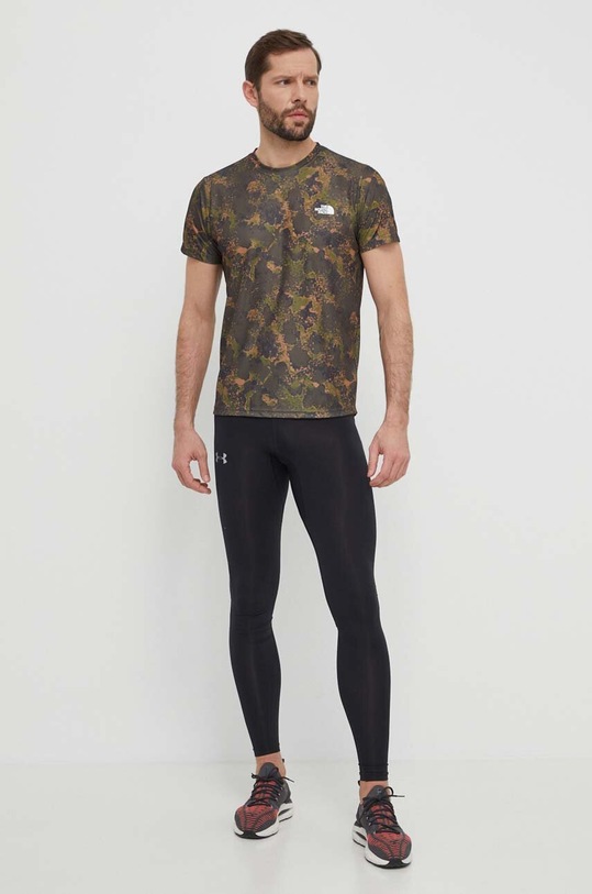 The North Face sportos póló Reaxion Amp Crew mintás zöld NF0A8874WJO1