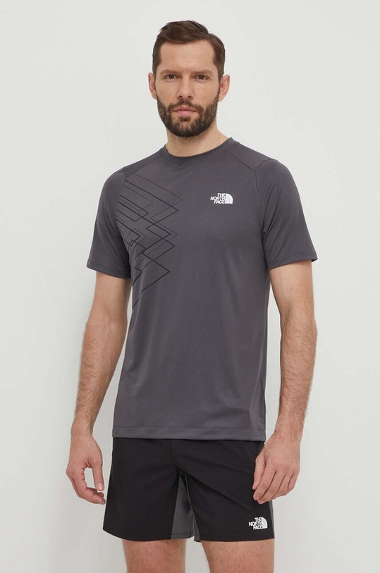 The North Face tricou sport Mountain Athletics print gri NF0A87JKXI11