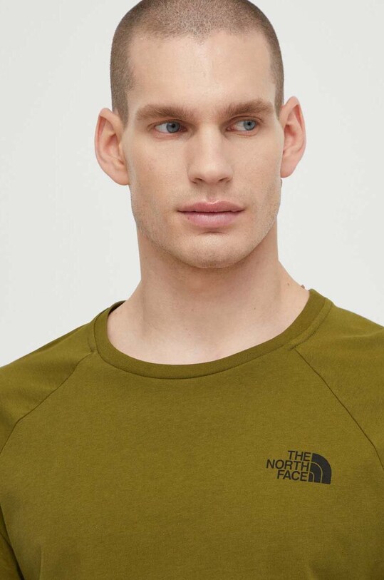 The North Face tricou din bumbac verde NF0A87NUPIB1