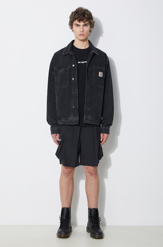 Han Kjøbenhavn tricou din bumbac Graphic Font M.133614 negru SS24