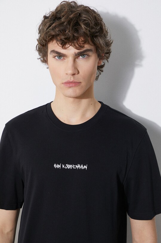Han Kjøbenhavn tricou din bumbac Graphic Font M.133614 negru