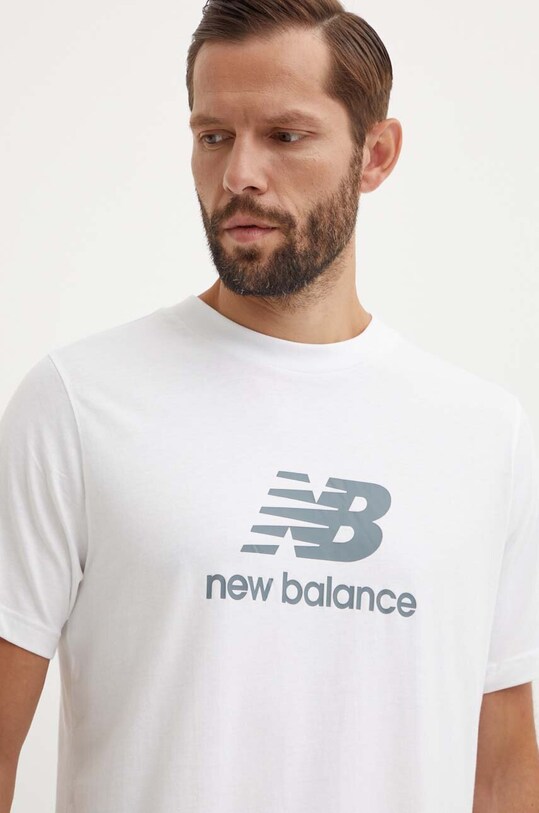 Bavlnené tričko New Balance Essentials Cotton biela MT41502WT