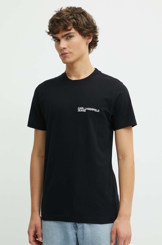 Karl Lagerfeld Jeans t-shirt bawełniany regular czarny 241D1700