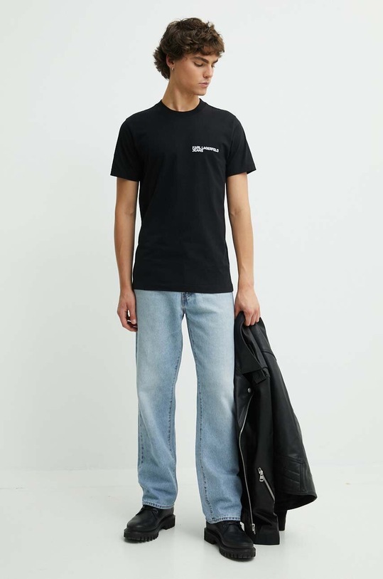 Karl Lagerfeld Jeans t-shirt bawełniany 241D1700 czarny SS24