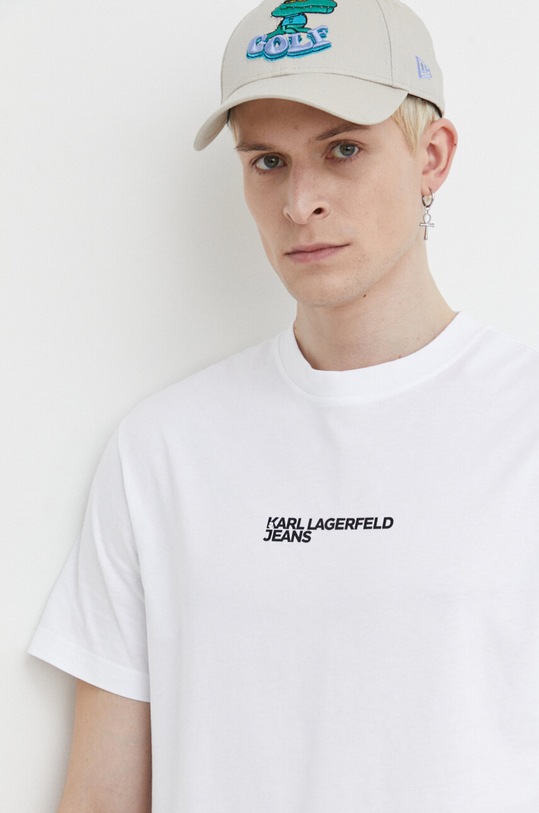 Karl Lagerfeld Jeans pamut póló fehér 241D1702
