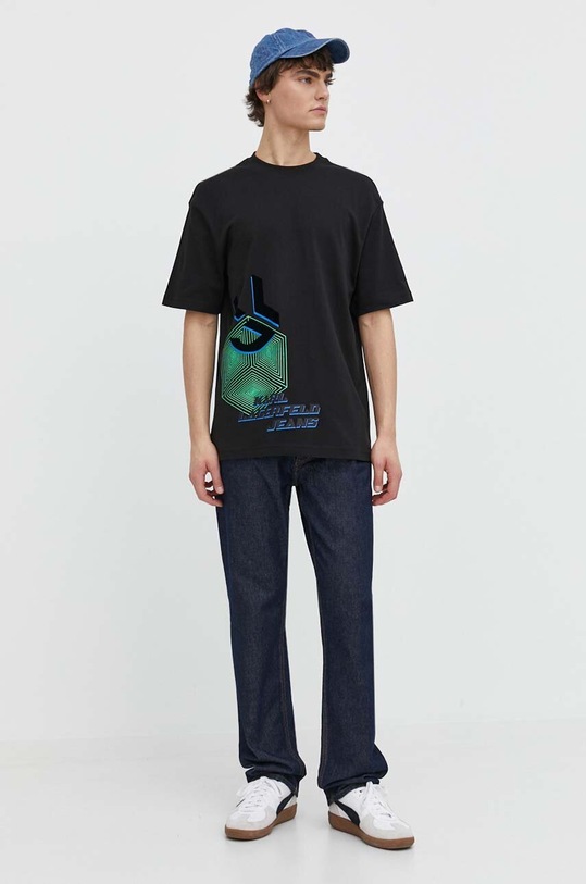 Karl Lagerfeld Jeans t-shirt bawełniany 241D1704 czarny SS24