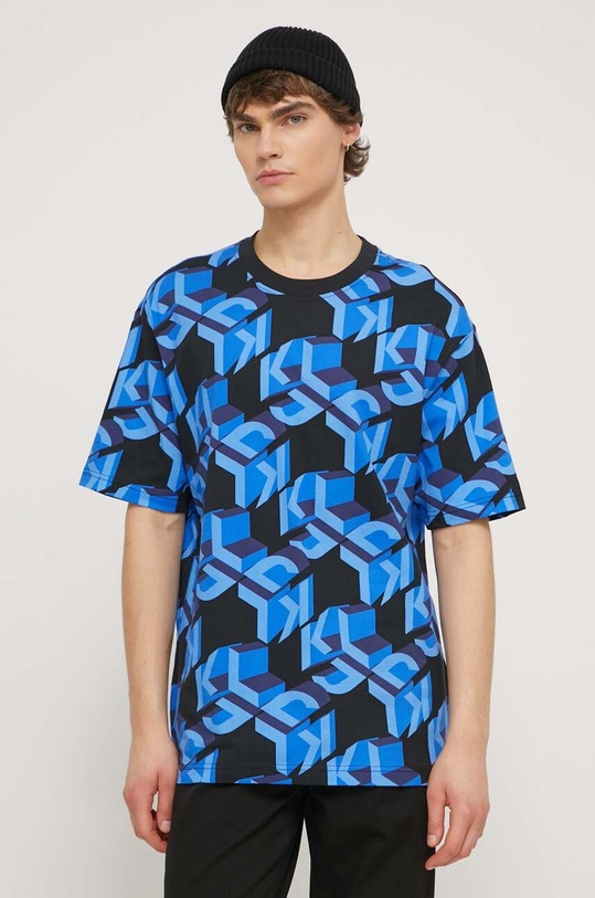 Karl Lagerfeld Jeans pamut póló pamut kék 241D1701