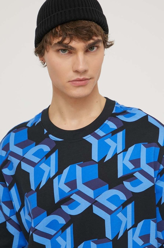 Karl Lagerfeld Jeans pamut póló kék 241D1701