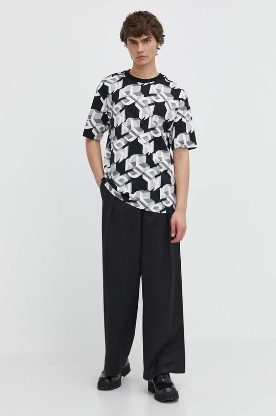 Karl Lagerfeld Jeans tricou din bumbac cu modele negru 241D1701