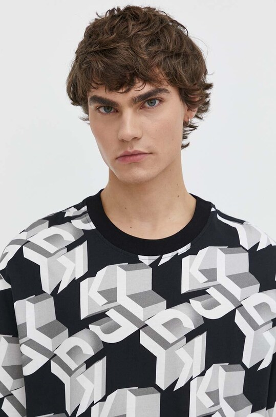 Karl Lagerfeld Jeans tricou din bumbac negru 241D1701