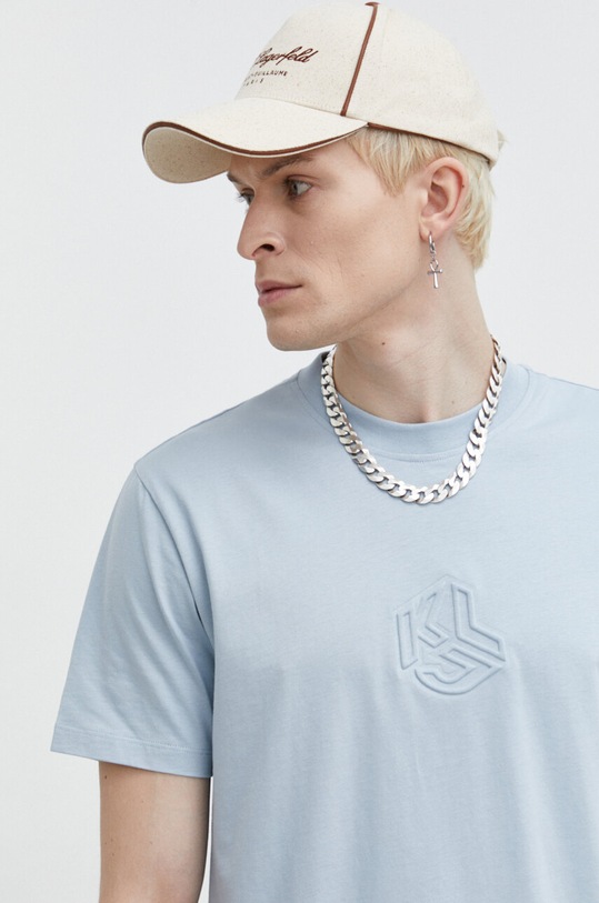 Karl Lagerfeld Jeans t-shirt bawełniany niebieski 241D1705
