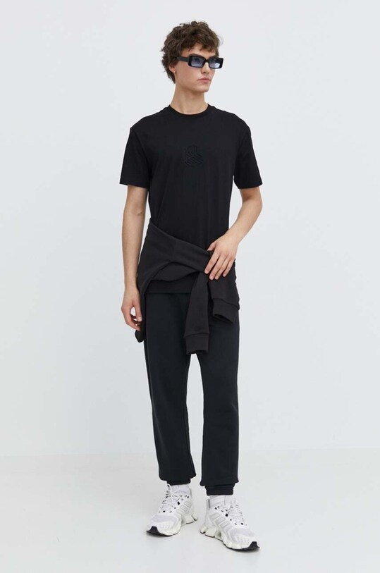 Хлопковая футболка Karl Lagerfeld Jeans 241D1705 чёрный SS24