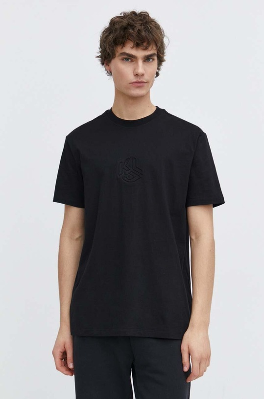 Karl Lagerfeld Jeans t-shirt bawełniany czarny 241D1705