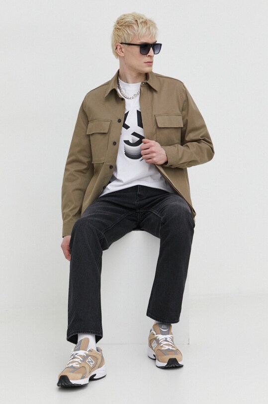 Karl Lagerfeld Jeans tricou din bumbac 241D1708 alb SS24