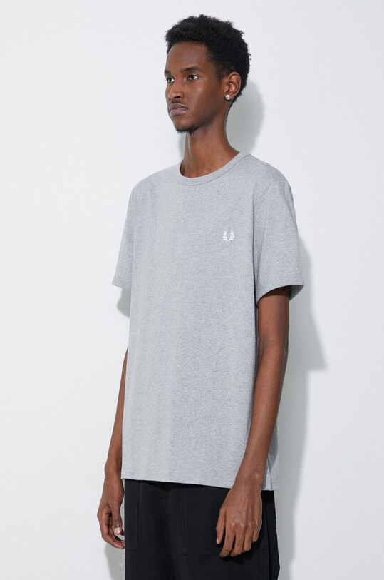 Fred Perry cotton t-shirt Ringer T-Shirt M3519.R49 gray