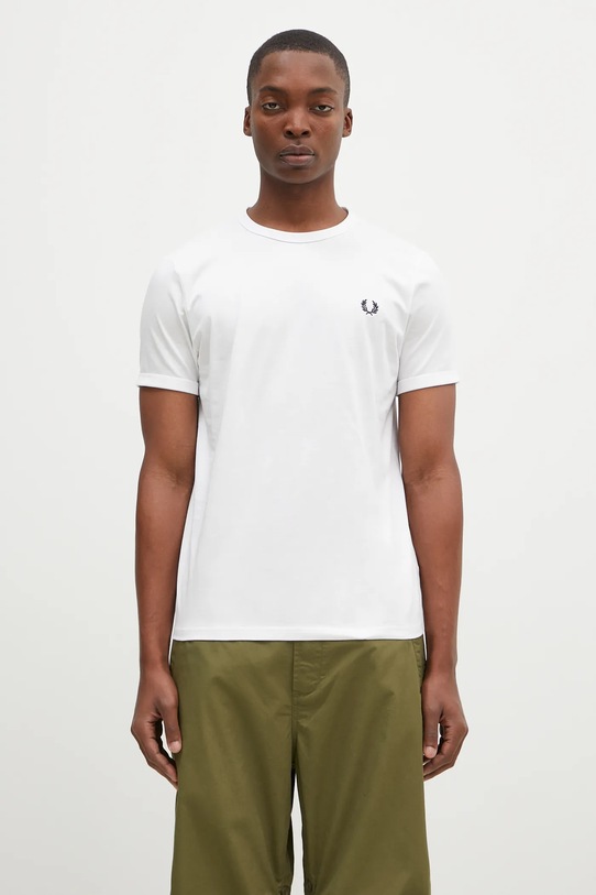 Fred Perry tricou din bumbac Ringer T-Shirt bumbac alb M3519.100