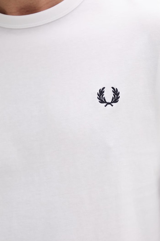 Fred Perry t-shirt bawełniany Ringer T-Shirt M3519.100 biały