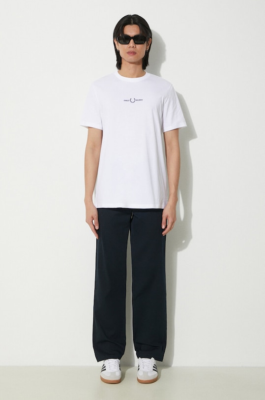 Fred Perry cotton t-shirt M4580.100 white AW25