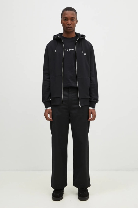 Fred Perry t-shirt in cotone Embroidered T-Shirt M4580.102 nero