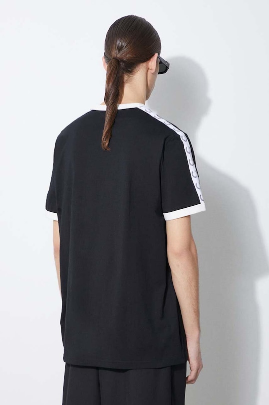 Odzież Fred Perry t-shirt bawełniany Taped Ringer M4620.102 czarny